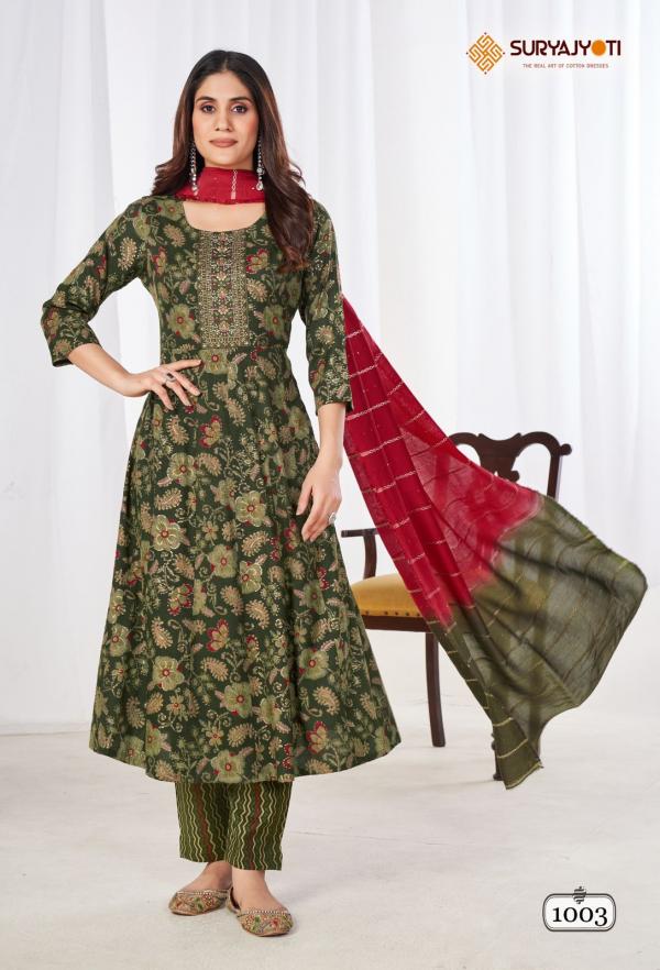 Suryajyoti Anarkali Special Vol-1 – Anarkali Kurti With Pant & Dupatta